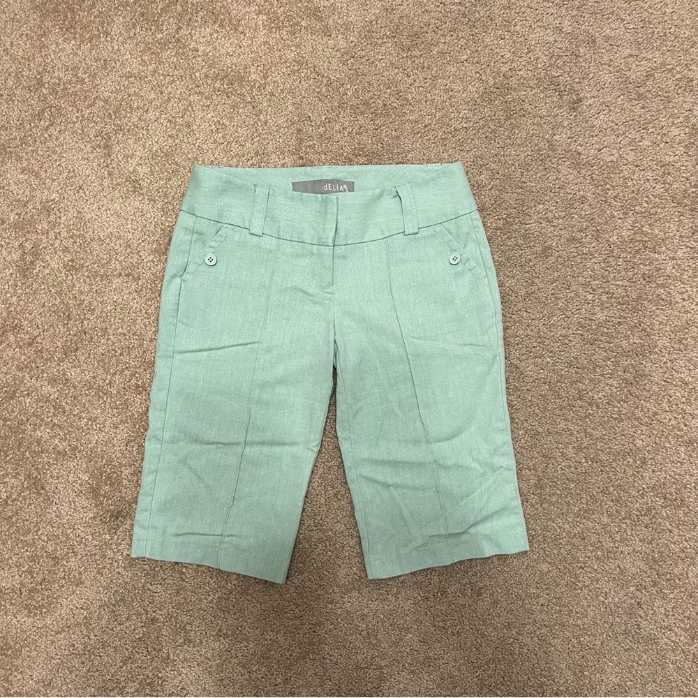dELiA*s Vintage Turquoise/Mint Green Bermuda Shorts